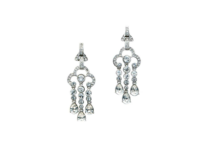 White Gold Plated | Chandelier Earrings